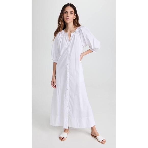 STAUD Dresses & Skirts - Staud Womens Dress Medium White Vincent Oversized Pockets Luxury Minimalist